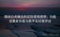 围绕白虎嫩白的实际使用感想：功能设置复杂度与新手友好度评估