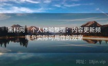 黑料网｜个人体验整理：内容更新频率与实际可用性的观察