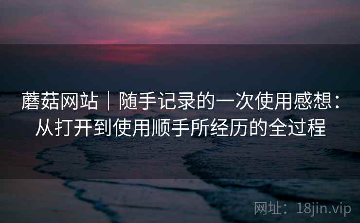 蘑菇网站｜随手记录的一次使用感想：从打开到使用顺手所经历的全过程  第1张