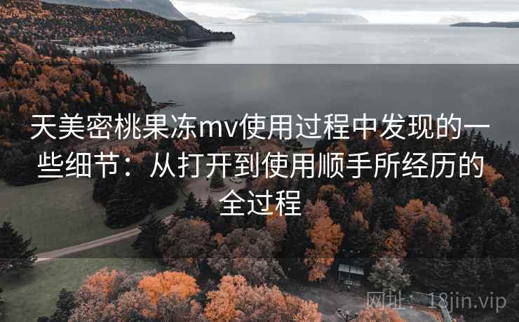 天美密桃果冻mv使用过程中发现的一些细节：从打开到使用顺手所经历的全过程  第2张