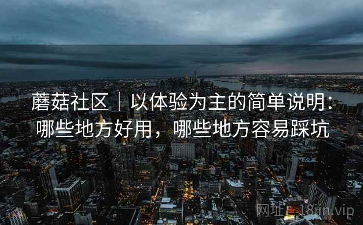 蘑菇社区｜以体验为主的简单说明：哪些地方好用，哪些地方容易踩坑  第1张